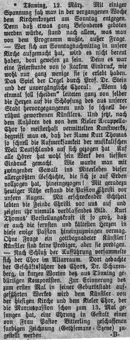 Markuspassion in Tönning